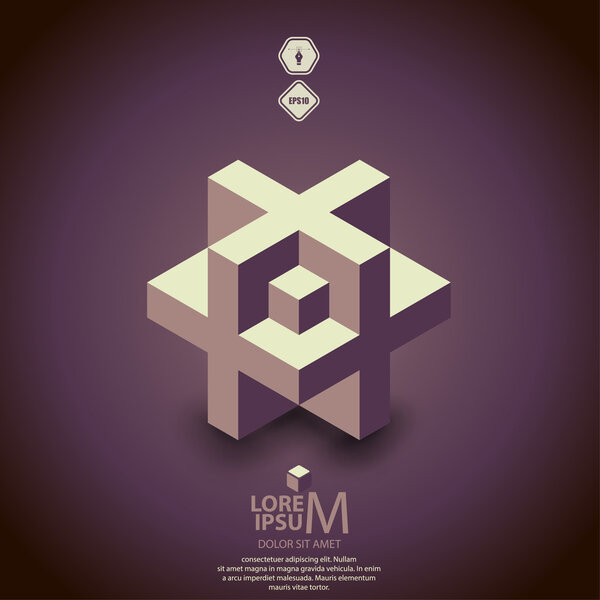 Куб плюс дизайн логотипа
