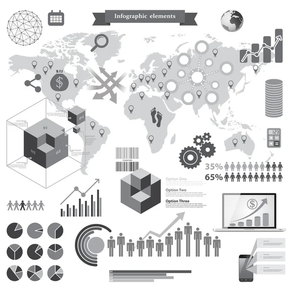 Grote reeks van infographic elementen — Stockvector