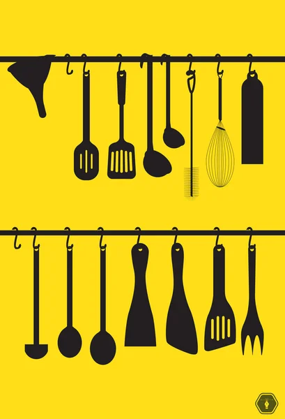 Collection ustensiles de cuisine — Image vectorielle