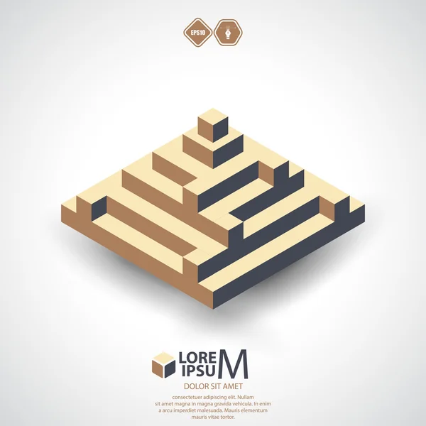 Piramis emblémát ikon — Stock Vector