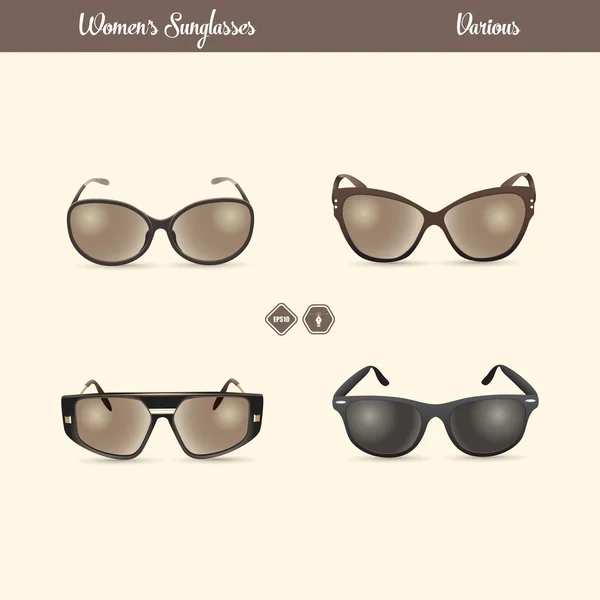 Lunettes de soleil dames ensemble — Image vectorielle