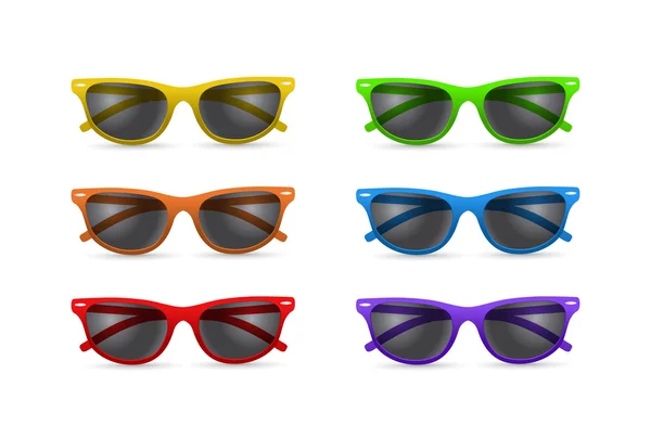 Set of colorful sunglasses — Stock Vector