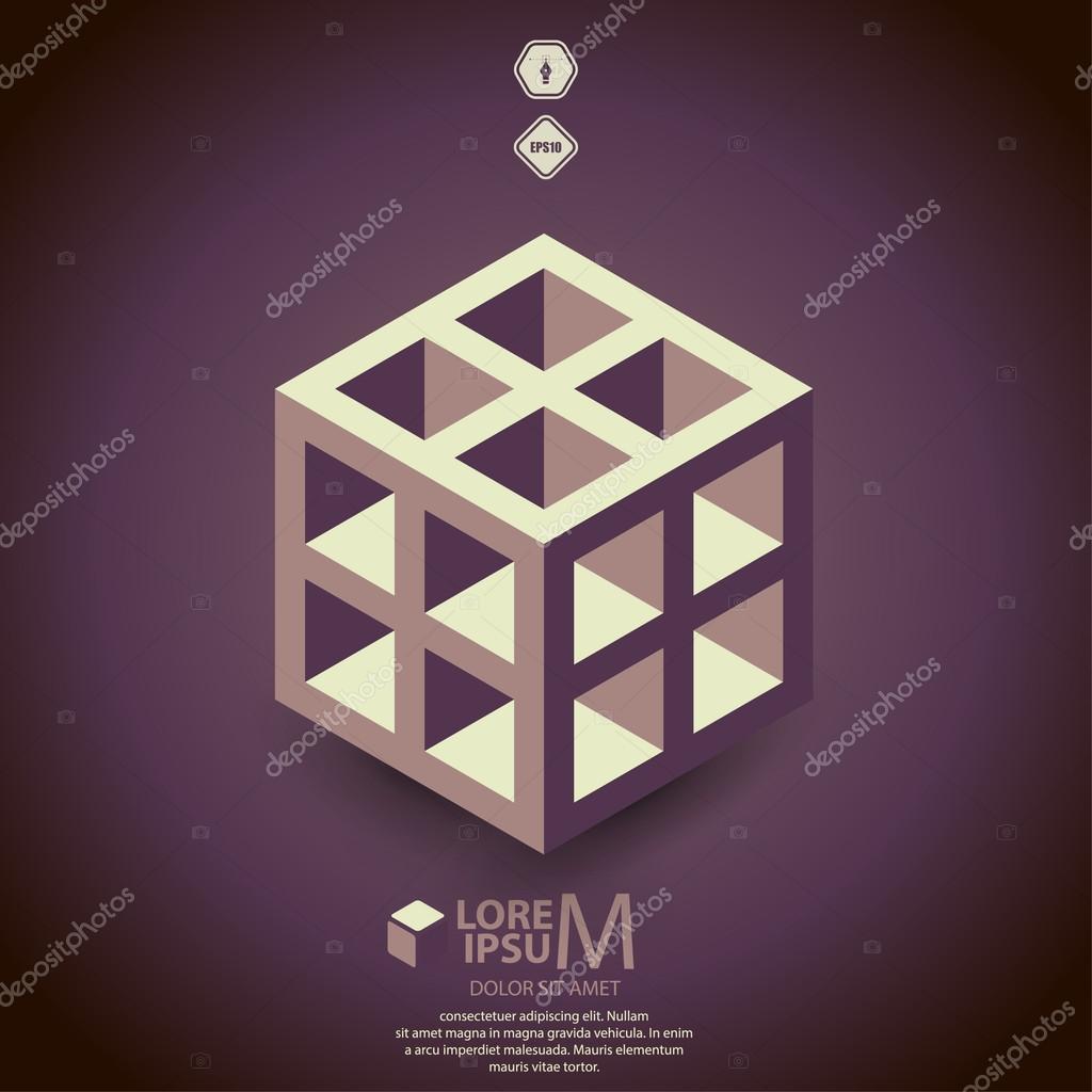 Modern Cube skeleton, geometrical background