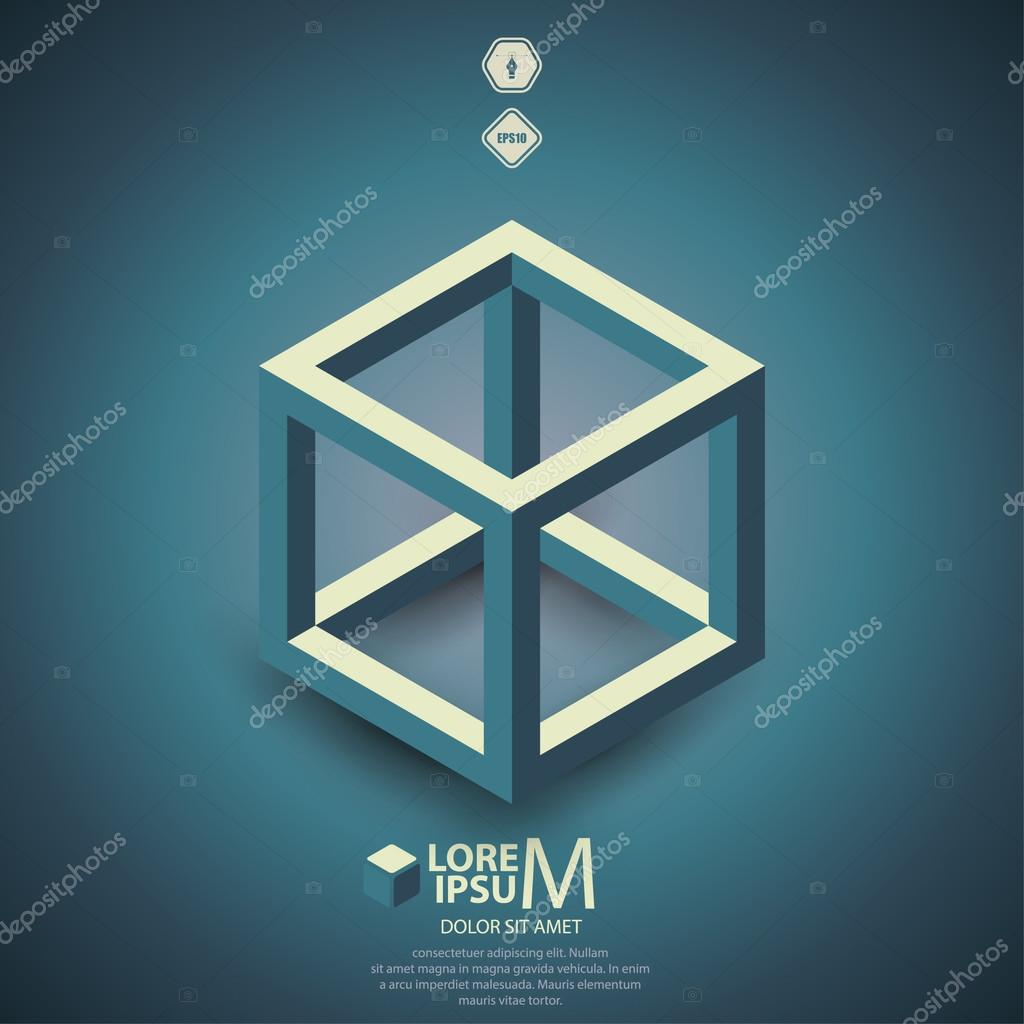 Modern Cube skeleton, geometrical background