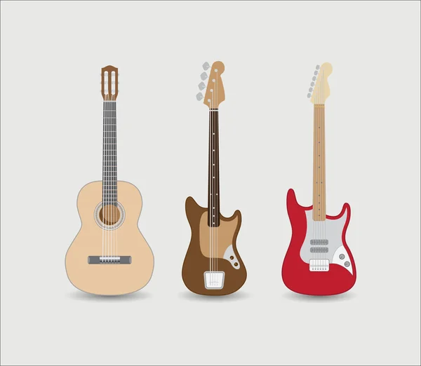 Conjunto de guitarras — Vector de stock