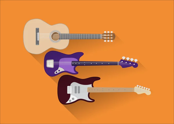 Ensemble de guitares — Image vectorielle