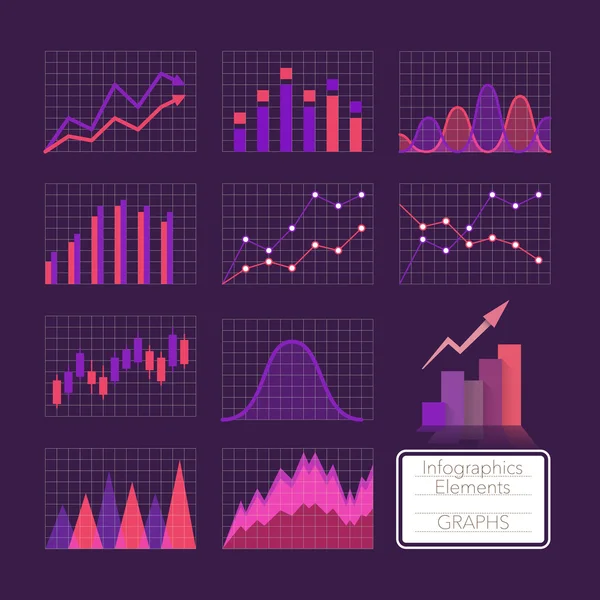 Uppsättning diagram — Stock vektor