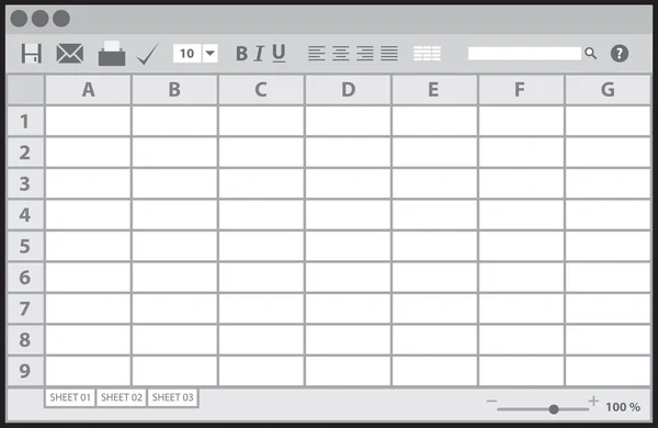 空のテーブル文書 — ストックベクタ