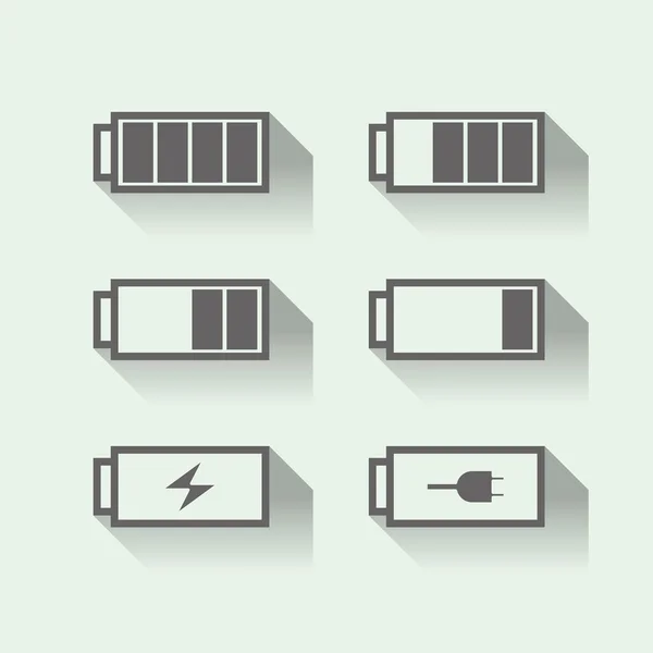 Set van batterijpictogrammen — Stockvector