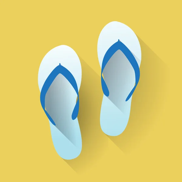 Sandalias de playa de diseño plano — Vector de stock