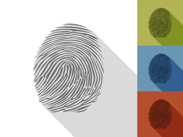 Fingerprint in een platte ontwerp — Stockvector