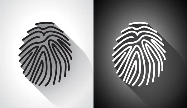 Fingerprint in a flat design — Stock Vector
