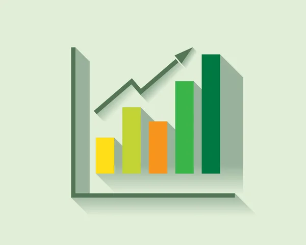 Gráfico crescente em um design plano — Vetor de Stock