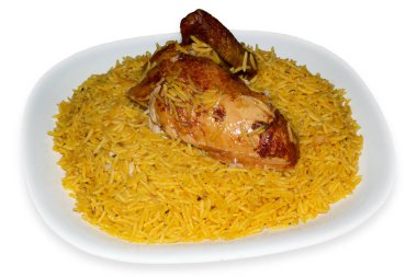 Kabsa tavuğu - Ev yapımı Arap biryani pilavı.
