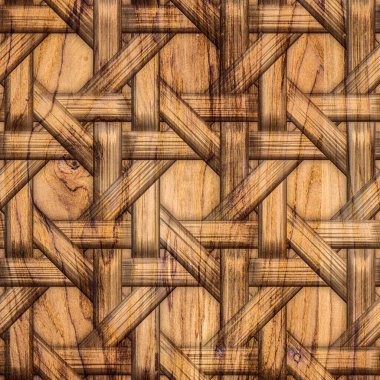 Ahşap arka planda oyulmuş geometrik desen, dikişsiz doku, 3d illüstrasyon