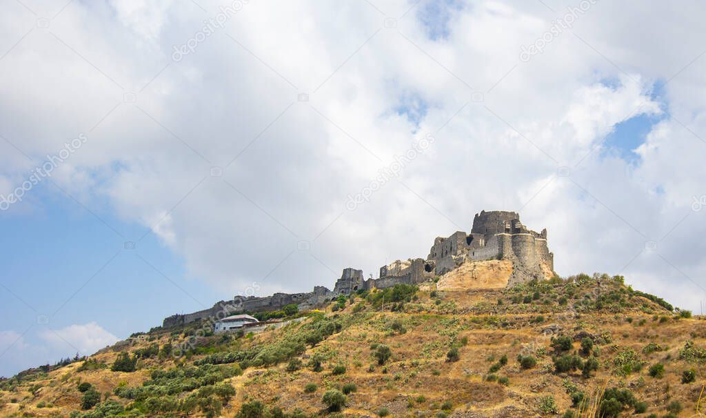 A side of Margat (Al-marqab) Castle in Banias, Syria.