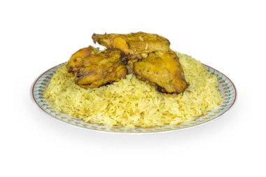 Kabsa tavuğu - Ev yapımı Arap biryani pilavı.