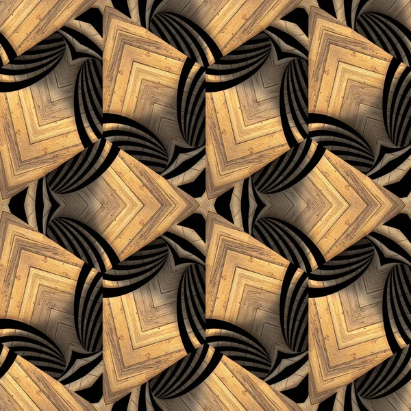 Geometrisches Muster Auf Holzhintergrund Nahtlose Textur Illustration Stockfoto