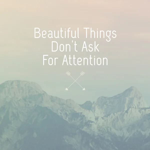 Inspirational quote on blurred landscape background Stock Photo by