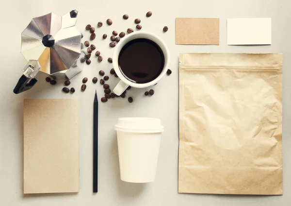 Conjunto Mockup de marca de café — Fotografia de Stock