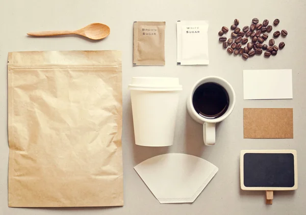 Conjunto Mockup de marca de café Imagem De Stock