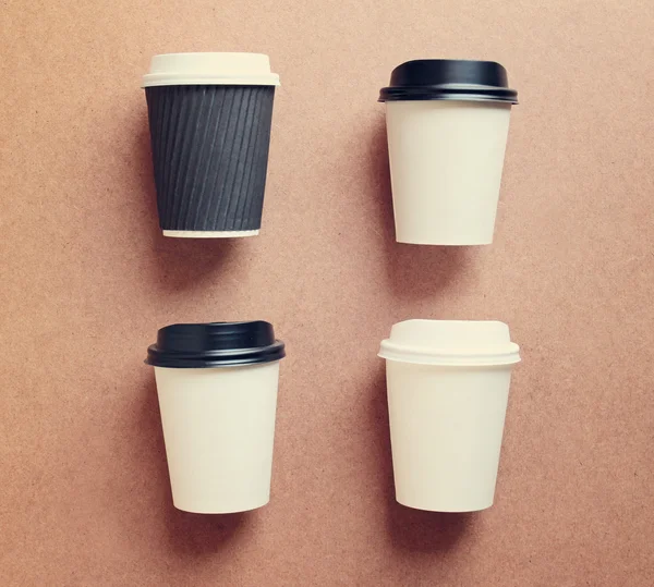 Papier koffie cups mock up — Stockfoto