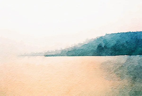 美しい山と静かな海 — ストック写真