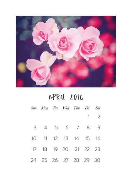 Calendario fotografico 2016 — Foto Stock