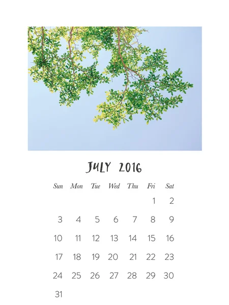 Calendário fotográfico 2016 — Fotografia de Stock