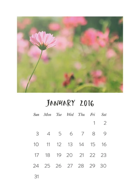 Calendário fotográfico 2016 — Fotografia de Stock