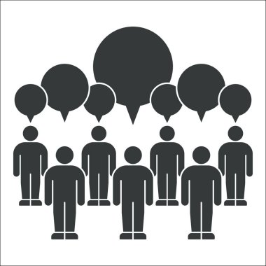 İletişim Konseptinde Konuşma Baloncukları Olan Siluetli İnsanlar