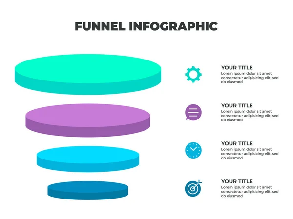 Sahne Simgeleri ve Renkli Katmanlı Pazarlama Huni Bilgileri
