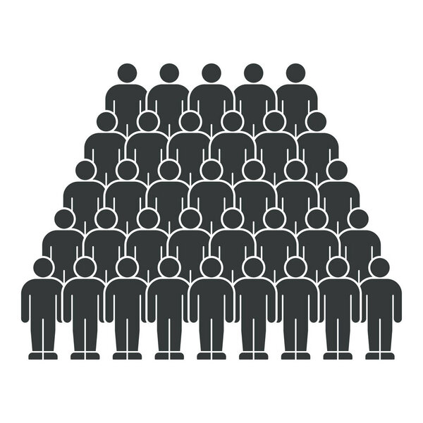 Формирование пирамид упрощенных человеческих фигур в силуэте