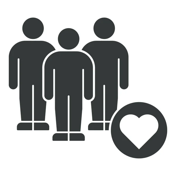 Kalp Sembolü, Grup Şefkat veya Takım Çalışması Konsepti Bilgisine sahip Üç Kişi