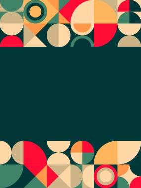 Metin için Vibrant Şekilleri ve Merkezi Boşluk Boşluğu ile Geometrik Soyut Sınır