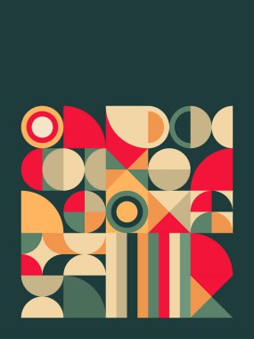 Metin için Kalın Şekiller ve Boşluk Boşluğu ile Modern Geometrik Soyut Noel Deseni