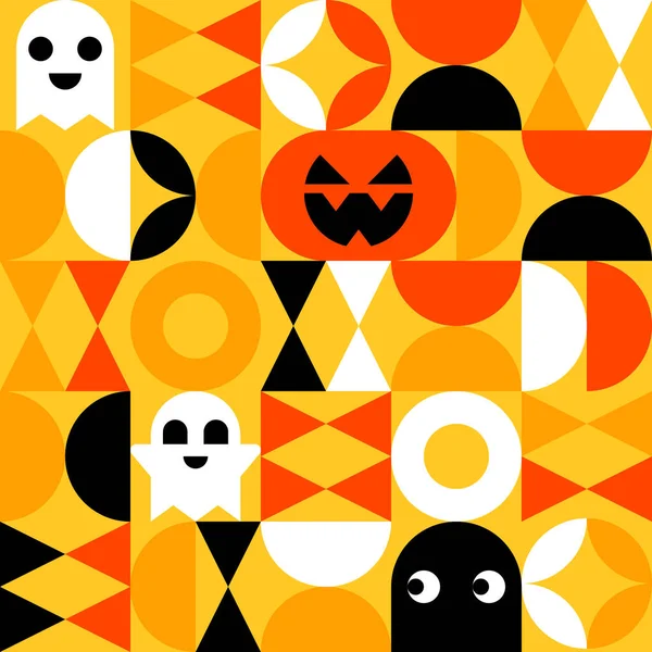 Simge Elementleri Vektörü İllüstrasyonlu Sarı ve Turuncu Cadılar Bayramı Kolajı