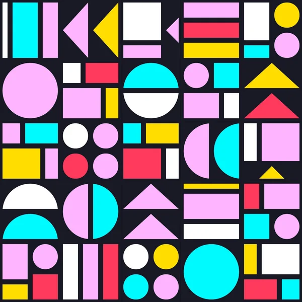 Kalın Şekiller ve Canlı Renkler Vektör Resimlerine sahip Renkli Geometrik Soyut Desen