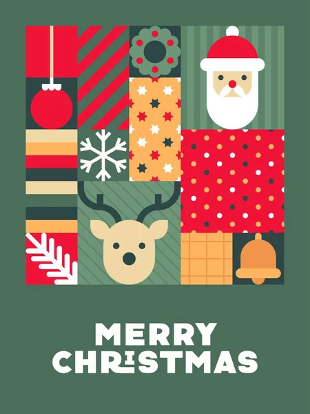 Noel Baba, Ren Geyiği ve Kalın Geometrik Desen Çiziminde Bayram Sembolleri