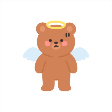 Endişeli İfade Vektörü İllüzyonuyla Şaşırmış Melek Ayı