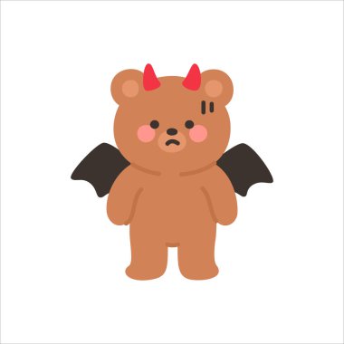 Şeytan Ayı Görünümlü Sinir Vektörü İllüstrasyonu