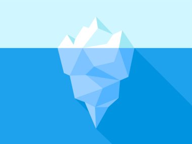 Pareto Principle Iceberg Konsepti. Yukarıdaki Çaba, Gizli Sonuçlar Vektör Resimlerinin Altında