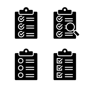 Denetim Listesi Teftişi ve Görev Teftişi Simgesi Vektör Resmini Ayarla