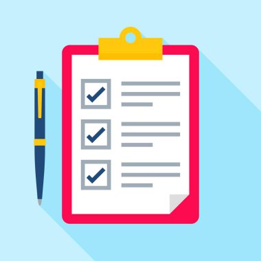 İş Panosu ve Düz Kalem Vektörü İllüstrasyonu