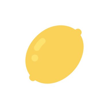 Beyaz arkaplan çizimi üzerinde izole edilmiş şirin düz dizayn sarı limon turunç meyve ikonu