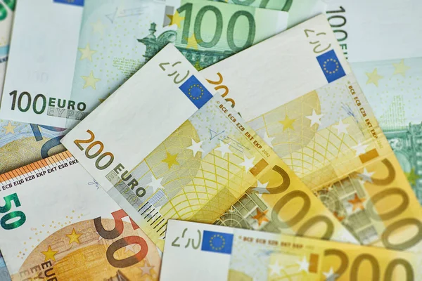 Dinheiro Euro. fundo de caixa em euros. Notas de euro em dinheiro — Fotografia de Stock