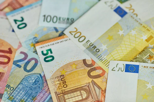 Euro-Geld. Euro Bargeld Hintergrund. Euro-Banknoten — Stockfoto