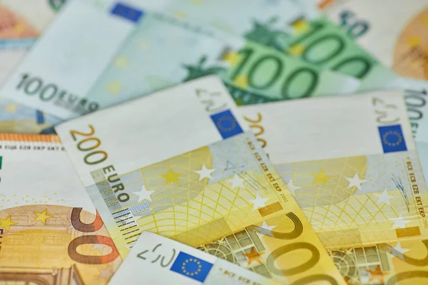 Dinheiro Euro. fundo de caixa em euros. Notas de euro em dinheiro — Fotografia de Stock