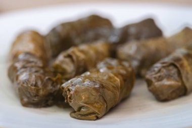 Dolma - doldurulmuş üzüm yaprakları, geleneksel Akdeniz yemekleri.