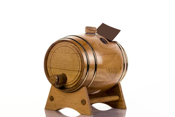 Dřevěný Dubový Sud Alkohol Víno Pivo Koňak Brandy — Stock fotografie